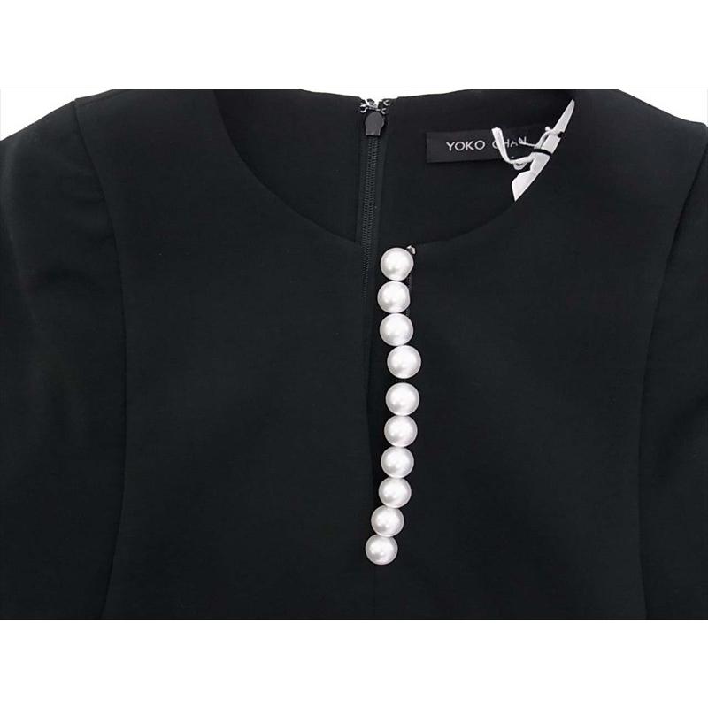 ヨーコチャン YCD-119-454 Flared sleeve Pearl Slit line Dress 
