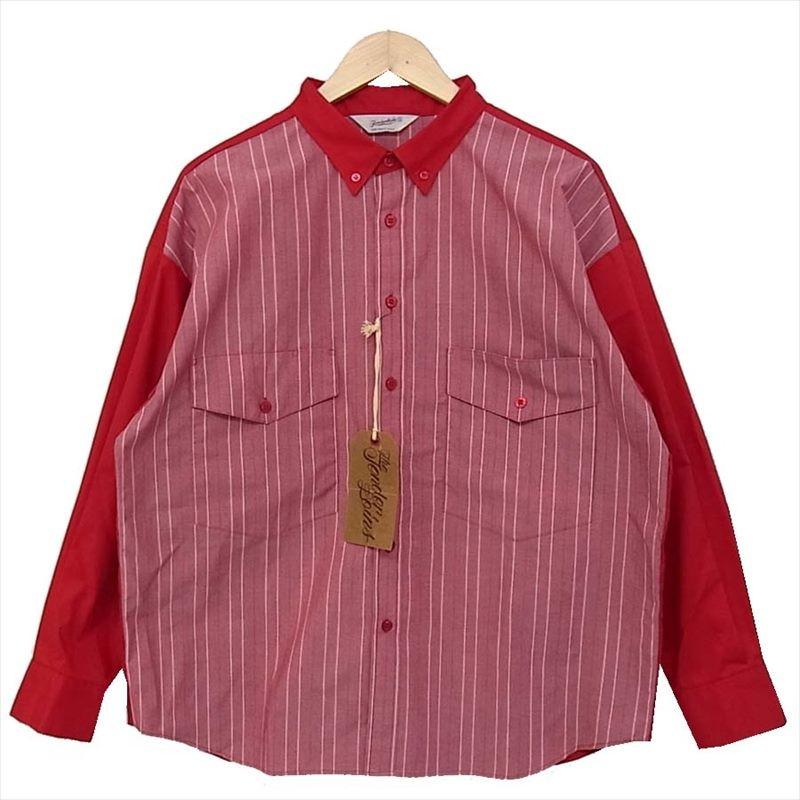 TENDERLOIN テンダーロイン T-WORK SHT U BD 切替 ストライプ RED/RED 