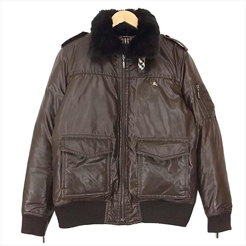 BURBERRYBLACKLABEL 本革ブラウンレザーダウン