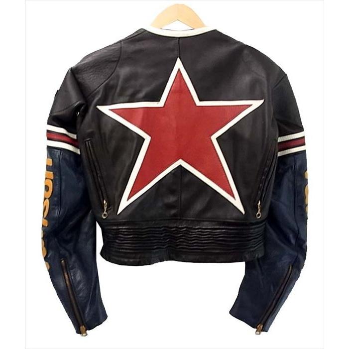中古】VANSON バンソン ワンスター 切替 ワッペン ライダース 