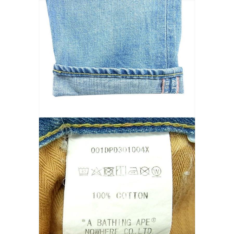 【中古】A BATHING APE アベイシングエイプ 2008 TYPE-05 CHAMPION WASHED DENIM PANTS デニムパンツ ブルー系 M /中央店｜brand-life｜02