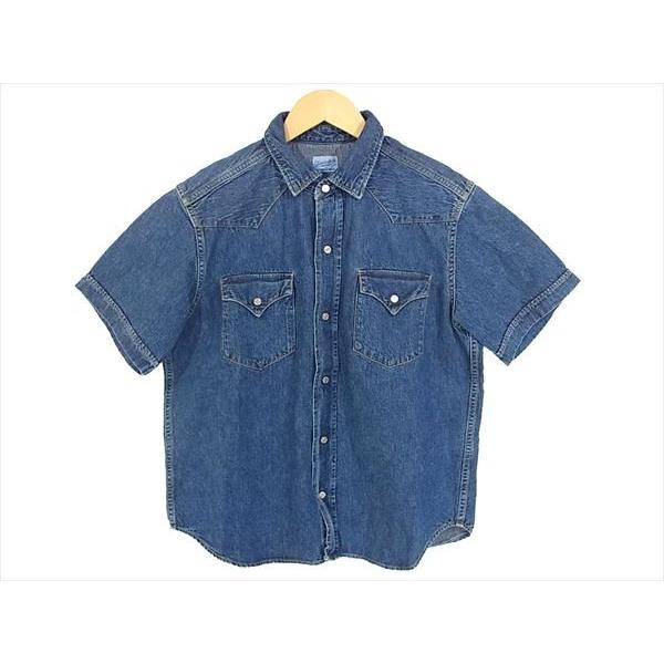 【中古】TENDERLOIN テンダーロイン T-WESTERN DENIM SHT ウエスタン デニム 半袖シャツ ブルー系 S｜brand-life