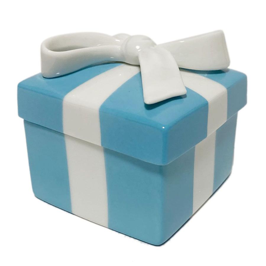 ティファニー 小物入れ ミニブルーボウ ボックス 陶磁器 ティファニー ブルー 未使用 TIFFANY＆CO. ジュエリートレイ 陶器