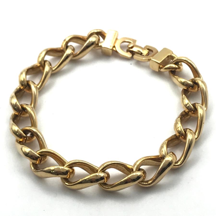 美品 Christian Dior ディオール CD金具 チェーン ブレスレット 