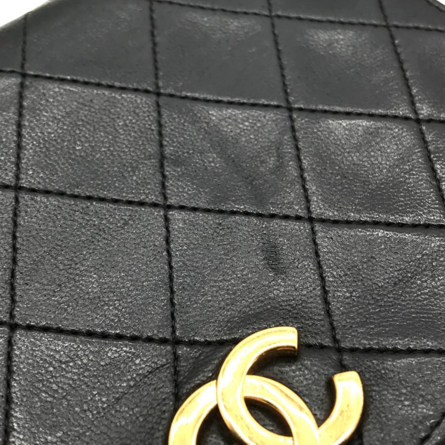 良品 CHANEL シャネル ココマーク ミニ マトラッセ ラムスキン プッシュロック チェーン ショルダー バッグ ブラック a2651｜brand-msfam555｜09