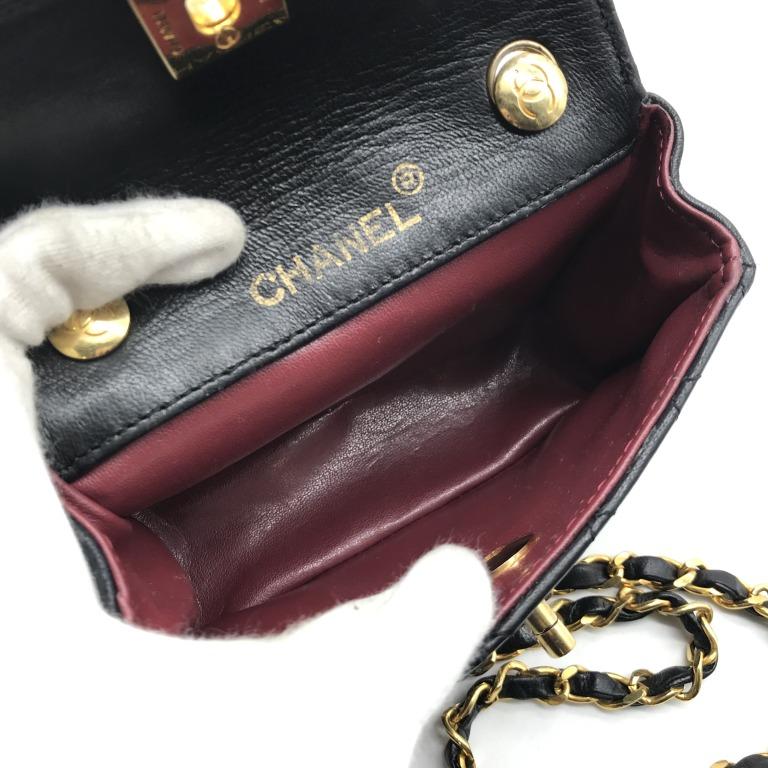 良品 CHANEL シャネル ココマーク ミニ マトラッセ ラムスキン ターン
