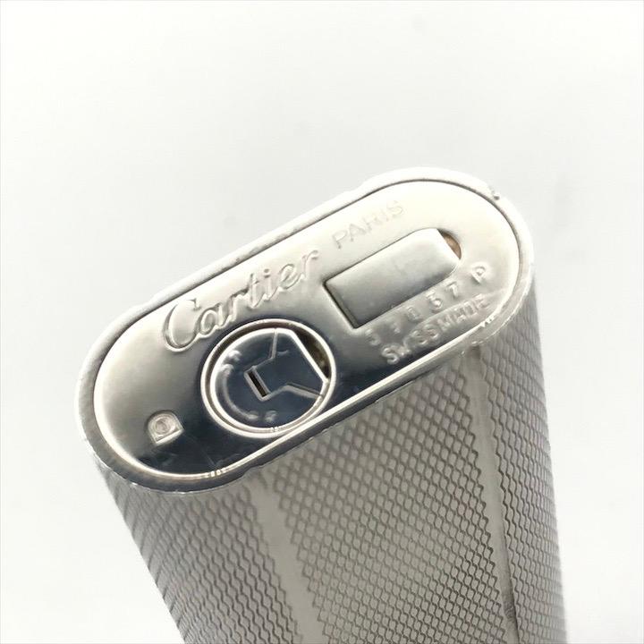 美品 Cartier カルティエ ガスライター ローラー式 シルバー 総柄 ボルドー ゴールド 喫煙具 煙草グッズ 着火良好 箱付き a4164_5