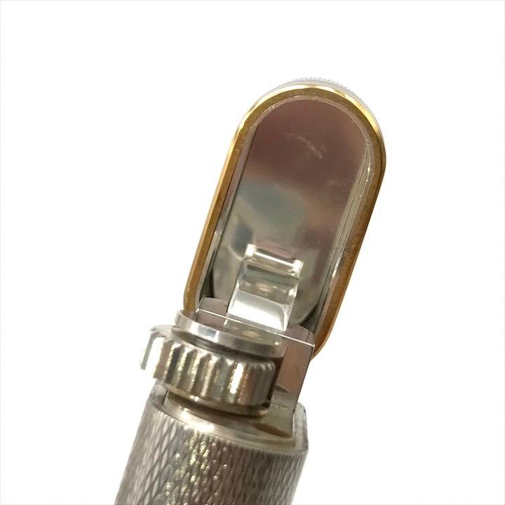 美品 Cartier カルティエ ガスライター ローラー式 シルバー 総柄 ボルドー ゴールド 喫煙具 煙草グッズ 着火良好 箱付き a4164_8