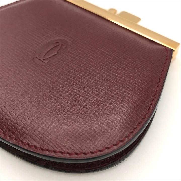 展示品 Cartier カルティエ マストライン レザー がま口 コイン 展示品 Cartier カルティエ マストライン レザー がま口 コイン