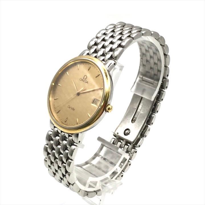 良品 OMEGA オメガ デビル ゴールド文字盤 クオーツ メンズ 腕時計