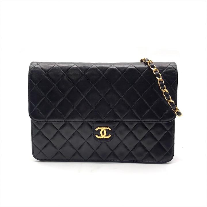 美品 CHANEL シャネル ココマーク マトラッセ プッシュロック チェーン