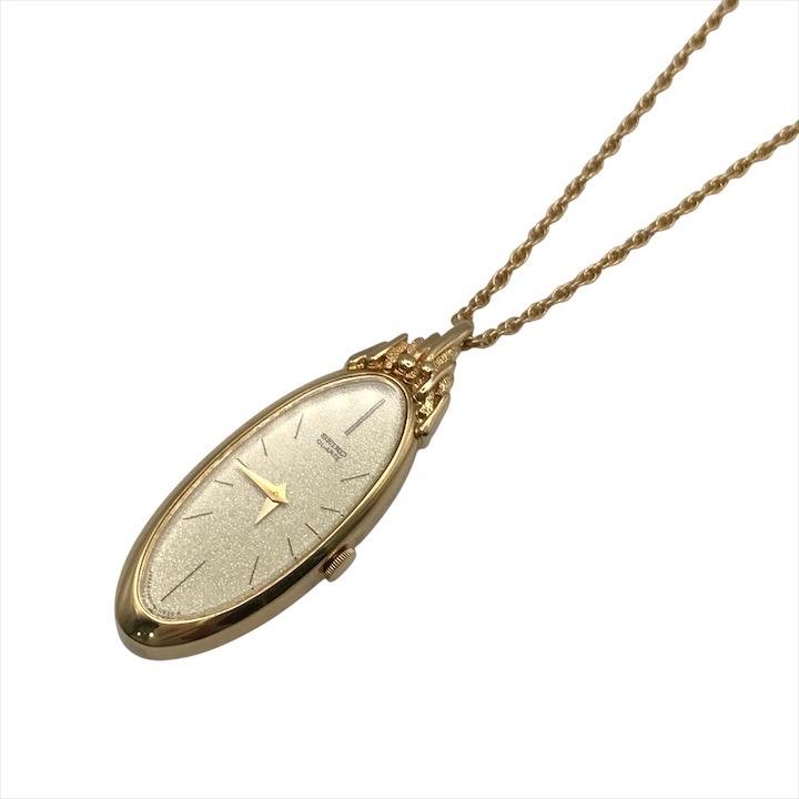 SEIKO セイコー ペンダント ウォッチ 時計 ゴールド クオーツ 2針