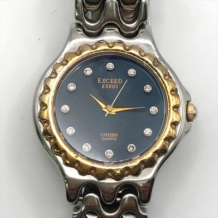 美品 CITIZEN シチズン エクシード 12P ダイヤ レディース 腕時計