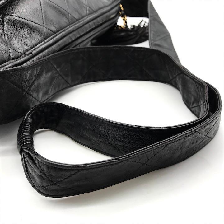 良品 CHANEL シャネル ココマーク マトラッセ ラムスキン フリンジ