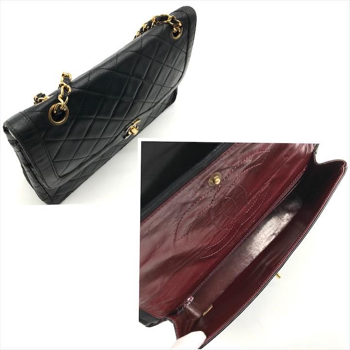 良品 CHANEL シャネル ココマーク マトラッセ ラムスキン パリ限定 