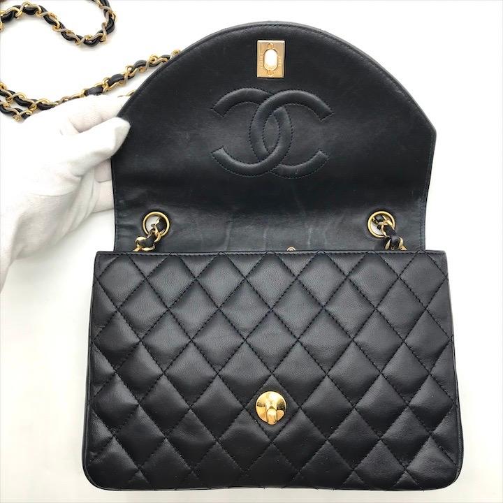 良品 CHANEL シャネル マトラッセ ココマーク ラムスキン ターンロック 