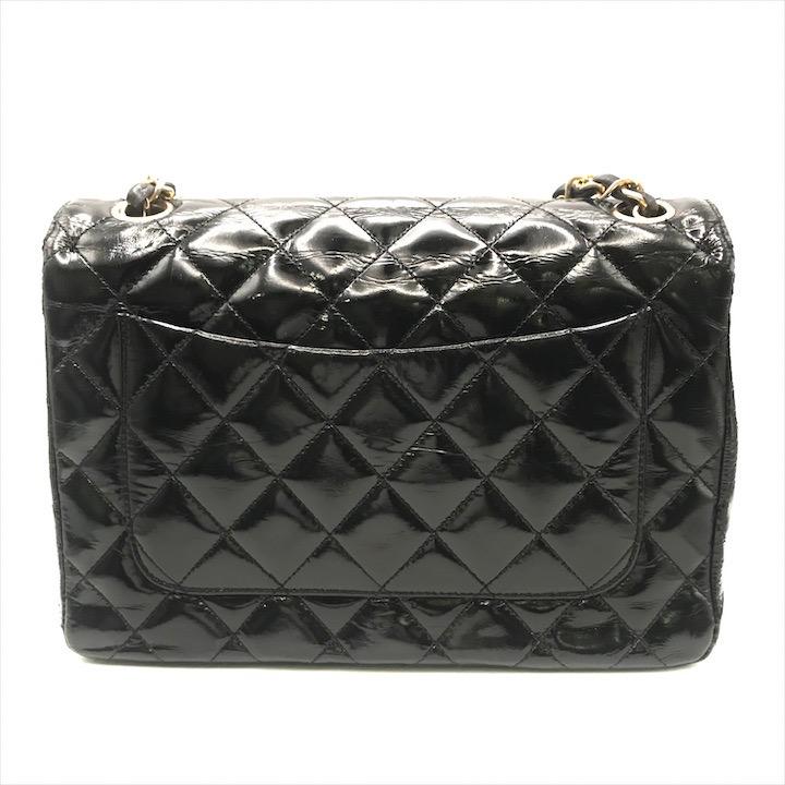 良品 CHANEL シャネル ココマーク マトラッセ カーフ エナメル フル