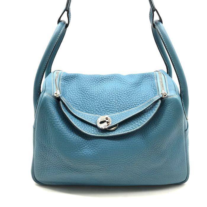 HERMES エルメス ショルダーバッグ リンディ30 ブルージーン HERMES - エルメス HERMES リンディ30 □J刻 ブルージーン シルバー