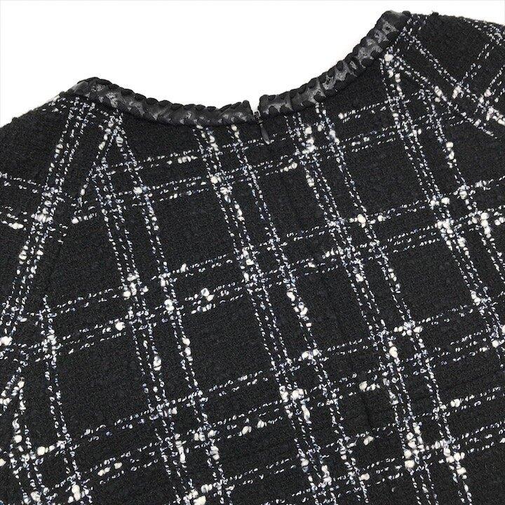 美品 CHANEL シャネル ココマーク ボタン ツイード ワンピース ブラック レディース 38 ブランド ファッション 服 h812_4