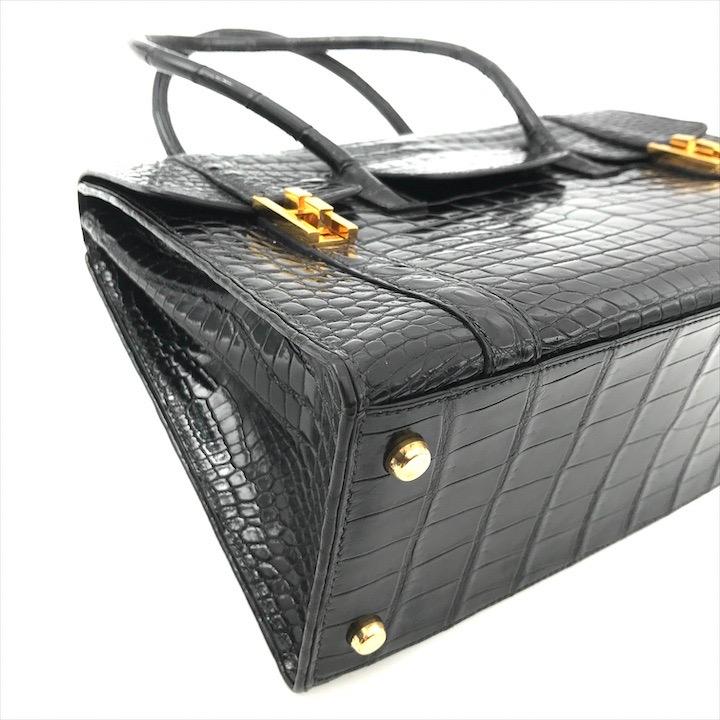 美品 HERMES エルメス クロコダイル ドラッグ ポロサス マルH 美品 HERMES エルメス クロコダイル ドラッグ ポロサス マルH