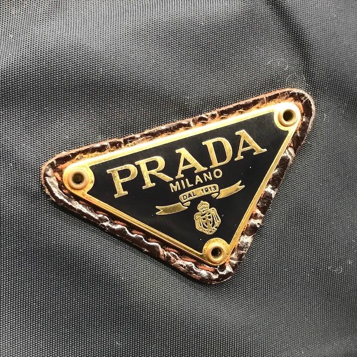 良品 PRADA プラダ テスート ナイロン 三角ロゴ プレート