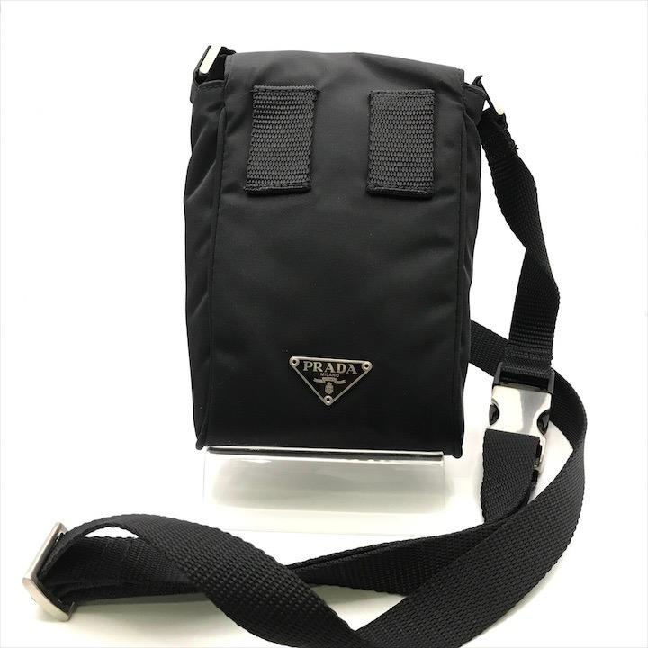 美品 PRADA プラダ 三角ロゴ プレート ナイロン テスート 斜め掛け  