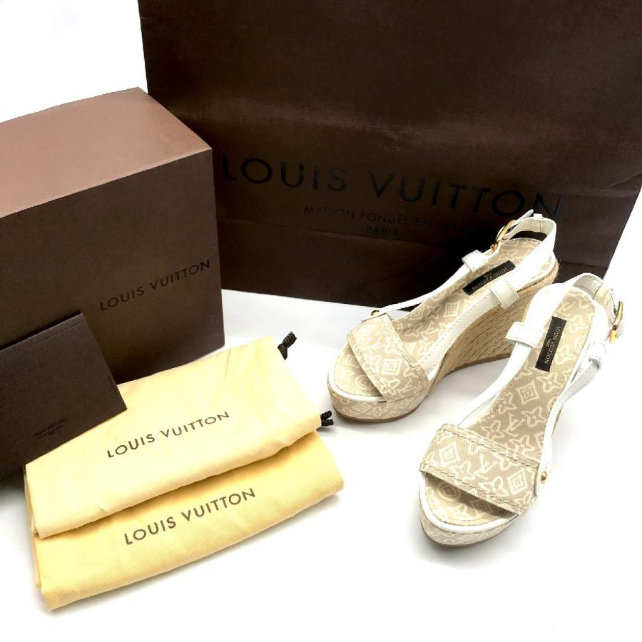LOUISVUITTON ルイヴィトン モノグラム キャンバス ウェッジソール 