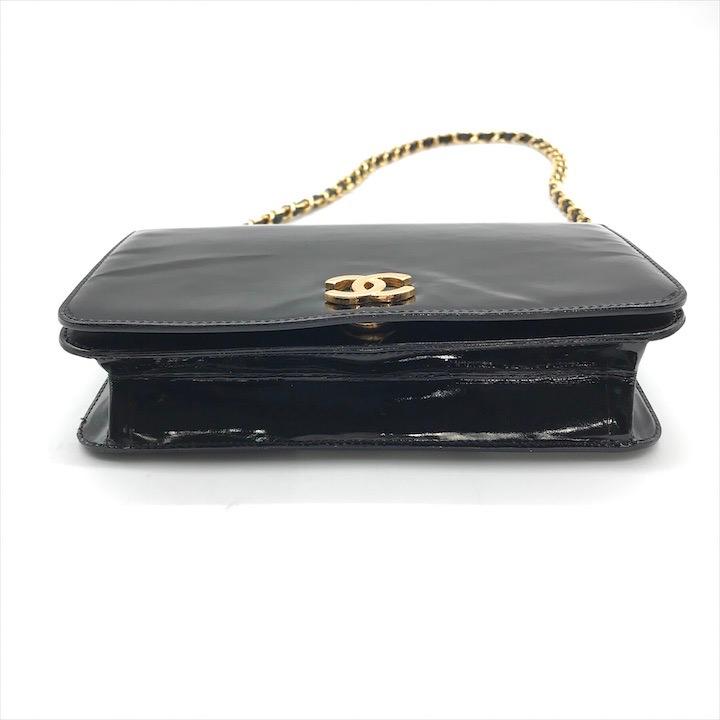 良品 CHANEL シャネル ココマーク パテント チェーン ショルダー