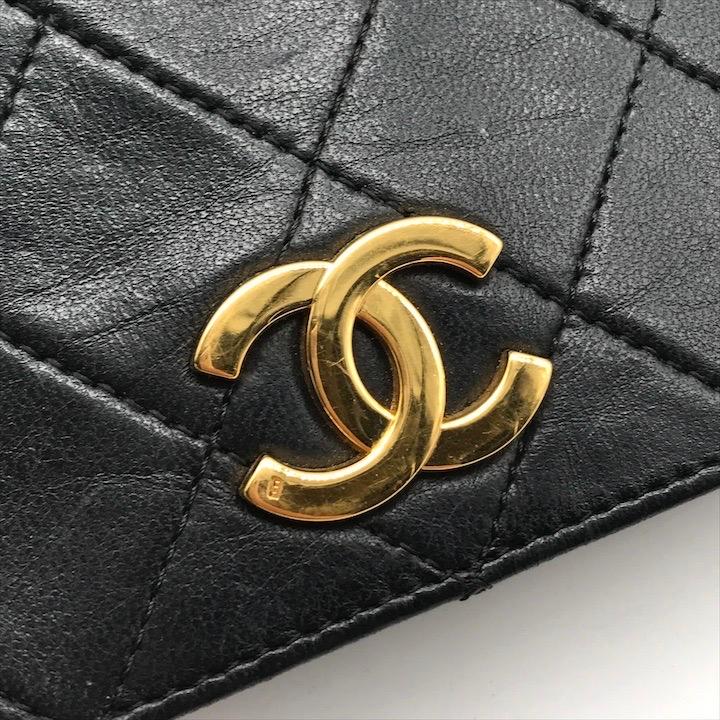 良品 CHANEL シャネル マトラッセ ラムスキン ココマーク プッシュ