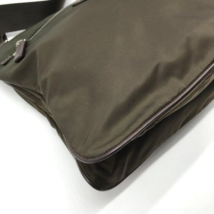 良品 PRADA プラダ ナイロン テスート 三角ロゴ ブラウン ショルダー