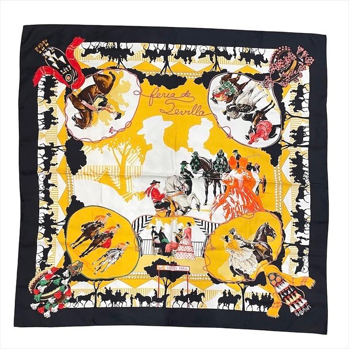 超美品 HERMES エルメス カレ 90 大判 スカーフ ストール SILK シルク