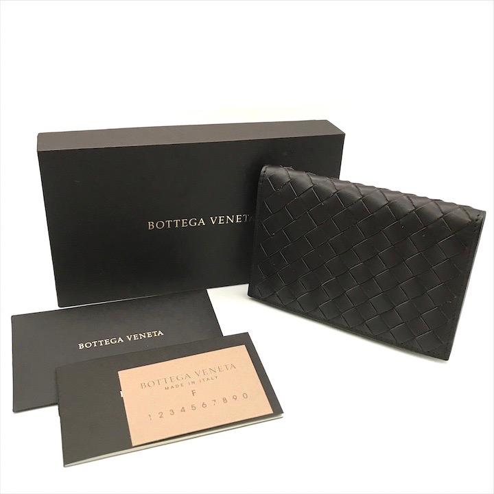 【美品】ボッテガヴェネタ イントレチャート ケース カードケース 折り財布 BOTTEGA VENETA（ボッテガ・ヴェネタ） レディース 名刺入れ（カード