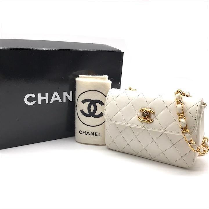 良品 CHANEL シャネル ココマーク ミニマトラッセ ラムスキン ターン