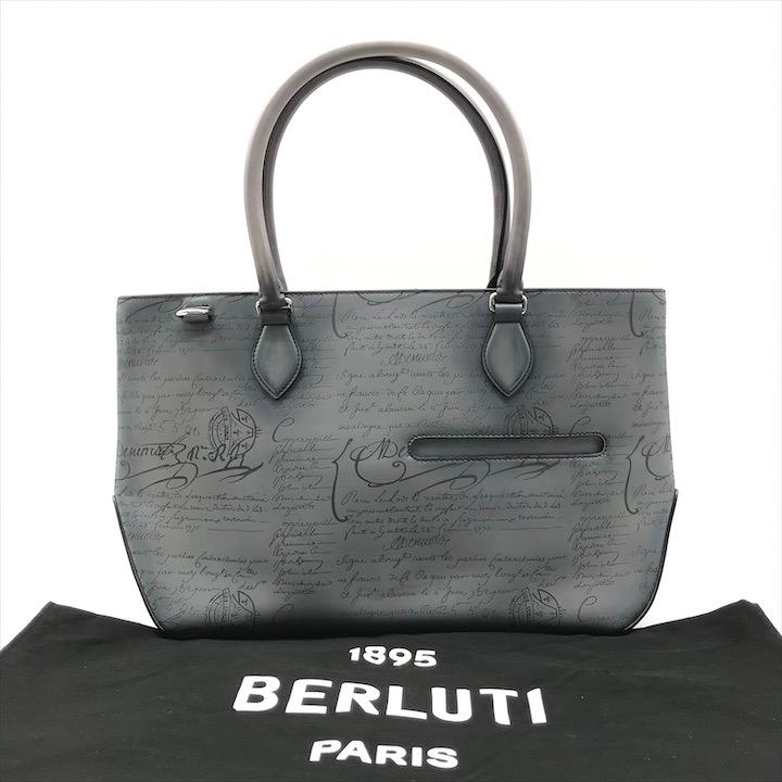 超美品 Berluti ベルルッティ カリグラフィ トゥジュール グレー 