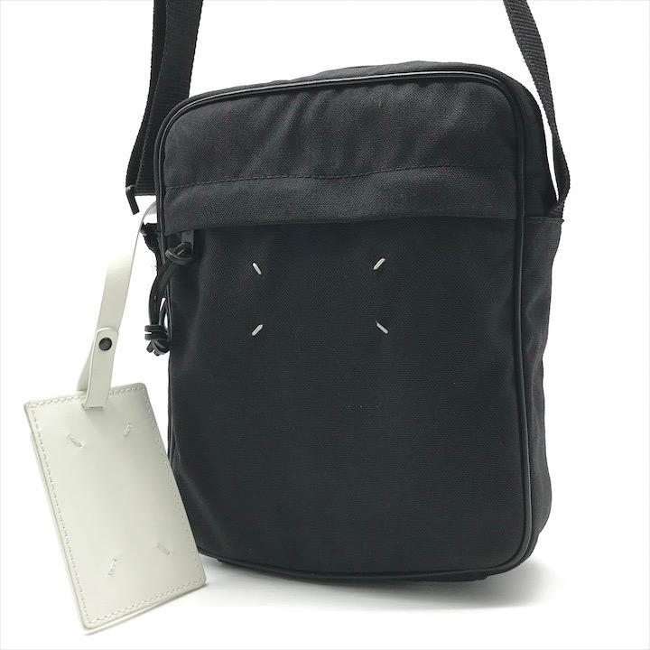 良品 Maison Margiela マルジェラ キャンバス ショルダー バッグ ブラック ネームタグ付き ブランド 鞄 BAG メンズ k7089 良品 Maison Margiela マルジェラ キャンバス ショルダー バッグ