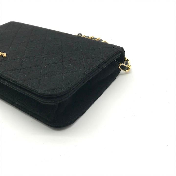 良品 CHANEL シャネル ココマーク マトラッセ コットン チェーン ショルダー バッグ プッシュロック 肩掛け レディース ブラック k7539 CHANEL（シャネル） マトラッセ ココマーク プッシュロック チェーン