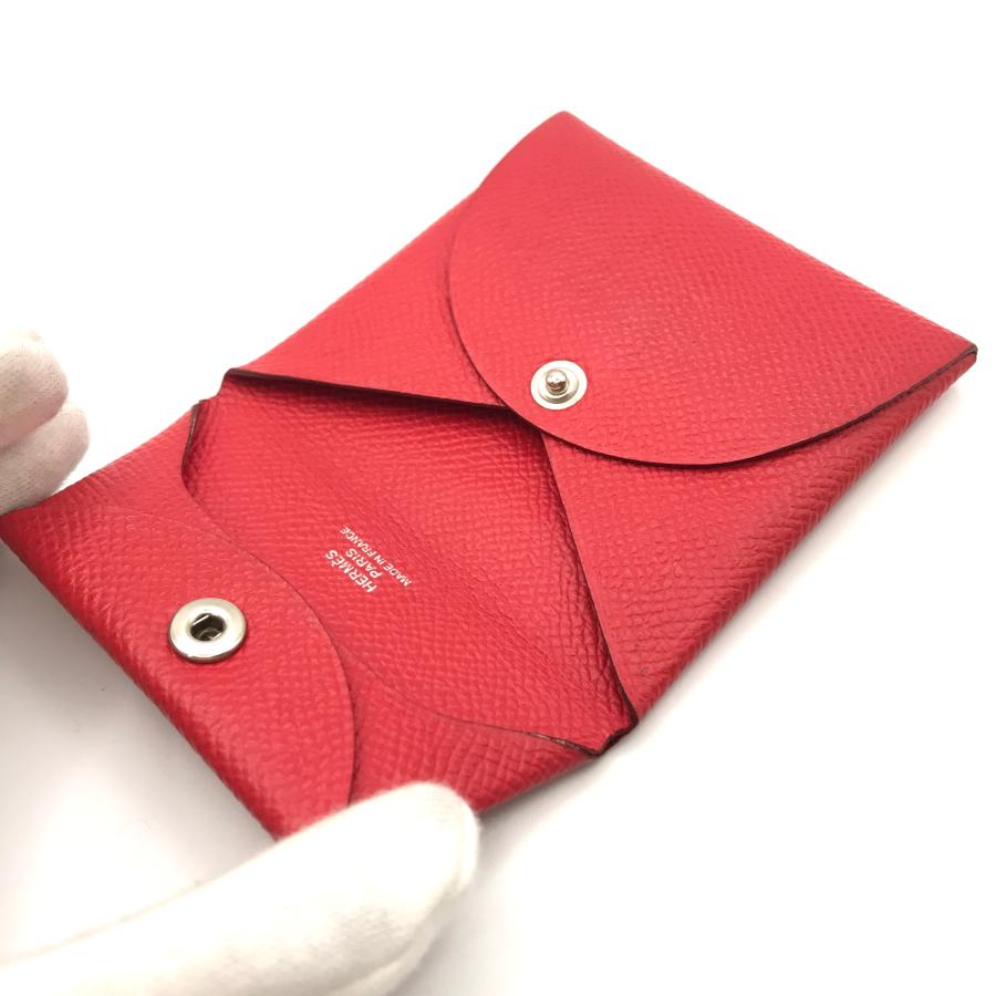 HERMES エルメス バスティア エブリン レッド シカク R 刻印 HERMES エルメス バスティア エブリン レッド シカク R 刻印