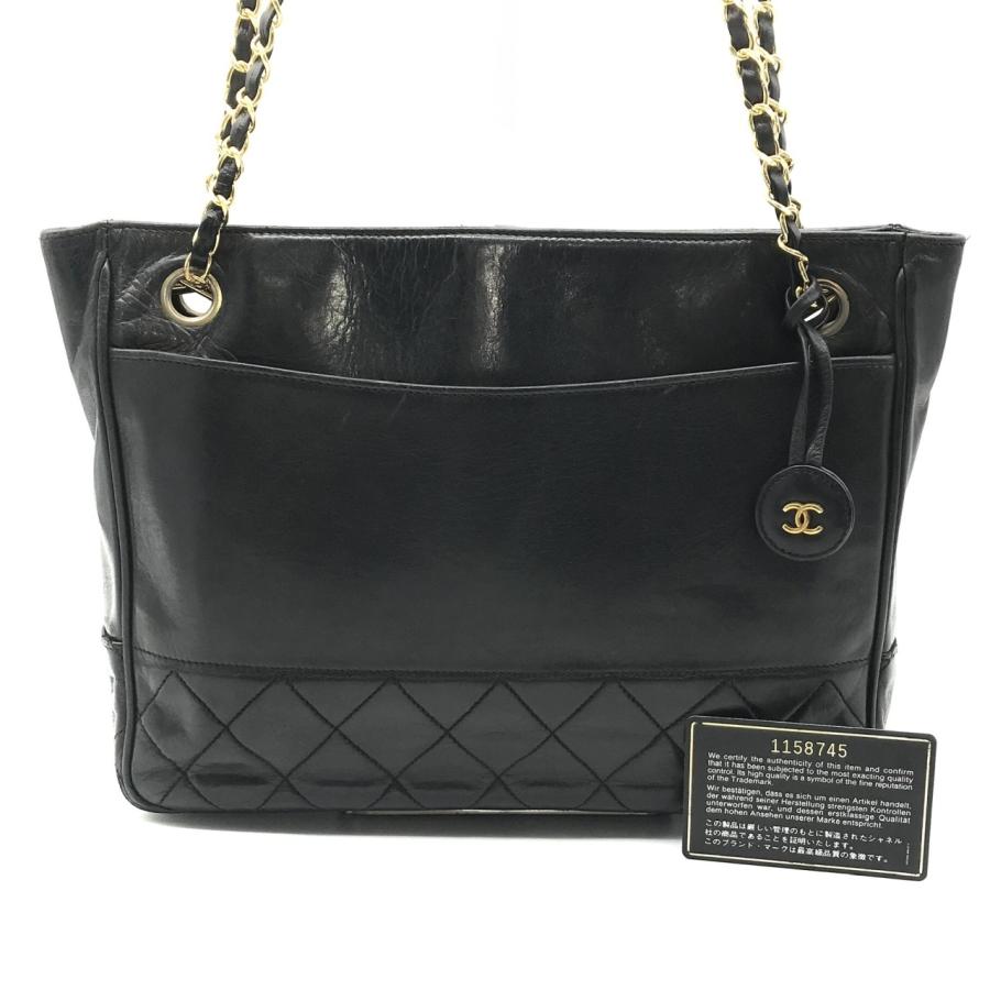 CHANEL シャネル マトラッセ チェーン トート バッグ ブラック m10302