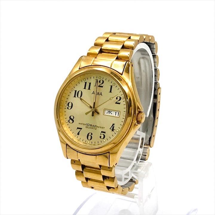 良品 SEIKO ALBA セイコー アルバ V733-7A70 10気圧防水 QZ クオーツ