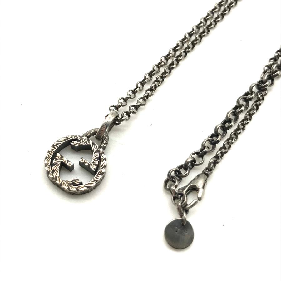 美品 GUCCI グッチ GG ロゴ ネックレス Ag 925 シルバー m2622m 