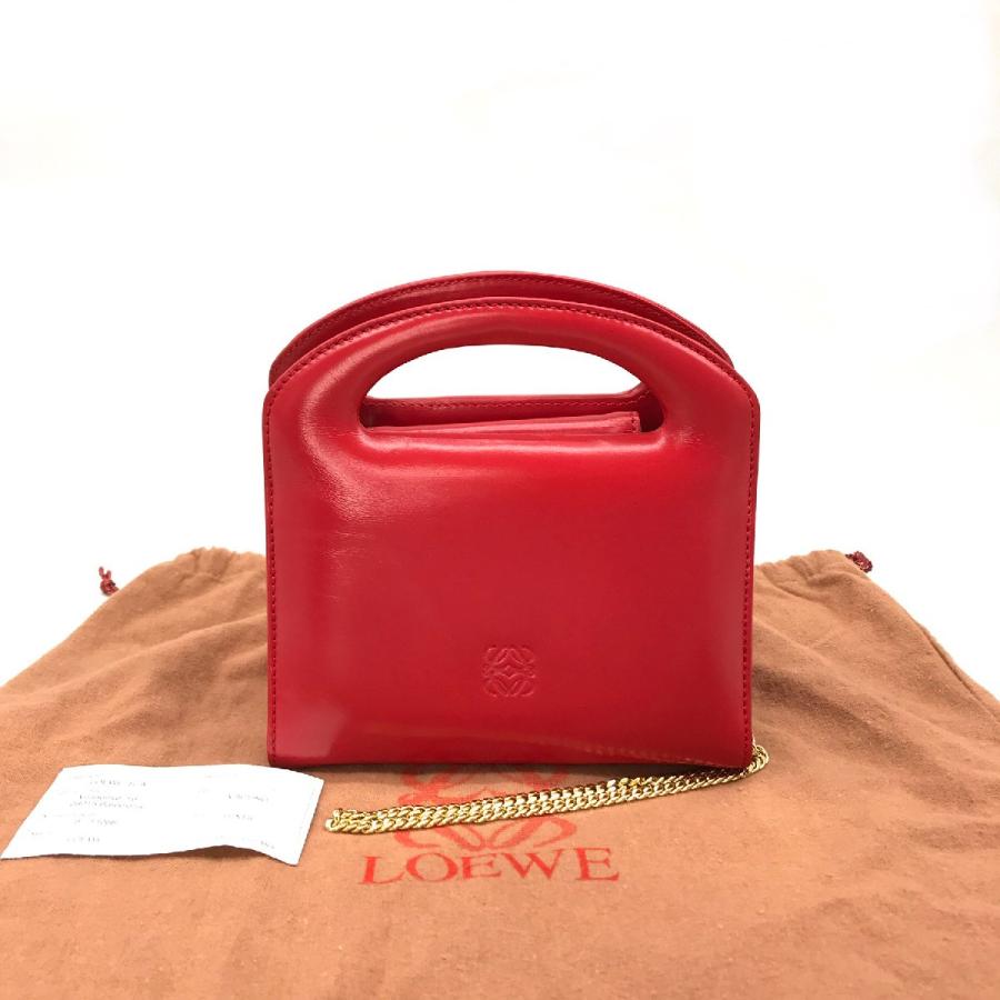 LOEWE（ロエベ） レザー アナグラム 2WAY ミニ ハンド チェーン 