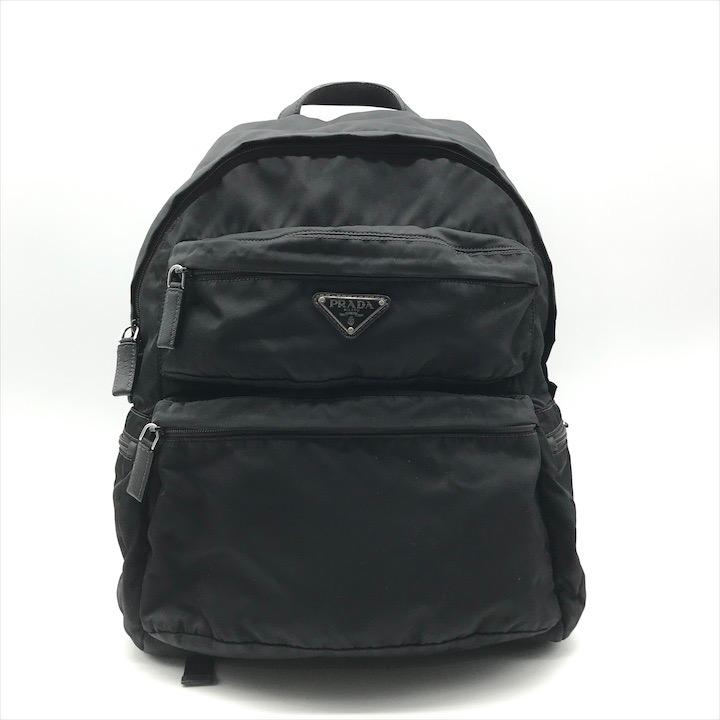 PRADA プラダ　リュック　テスートナイロン　三角ロゴ　ブラック 良品 PRADA プラダ ナイロン テスート 三角ロゴ リュック バックパック