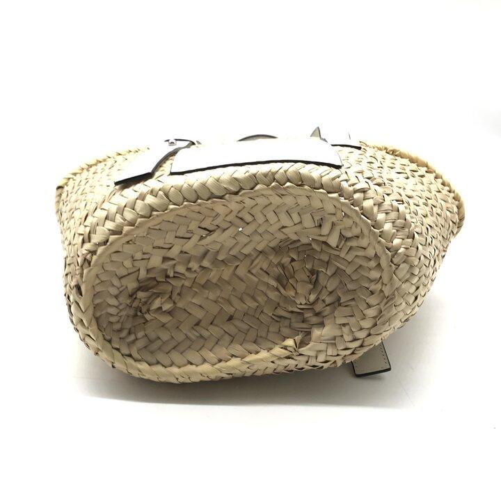 美品 LOEWE ロエベ アナグラム ロゴ ストロー カゴ バスケット ハンド