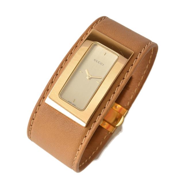 Gucci 時計 中古 レディース グッチ 腕時計 ゴールド文字盤 Gp ブラウン レザー Qz クォーツ 7800s 1115 05 G Import Shop P I T 通販 Yahoo ショッピング
