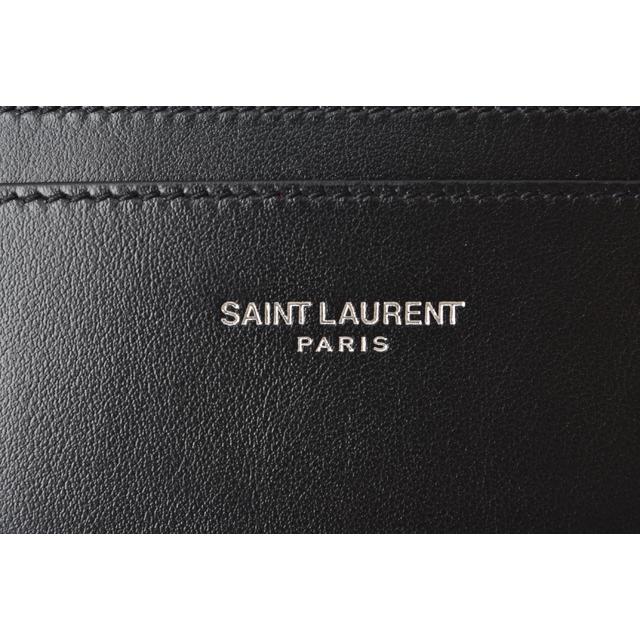 サンローラン カードケース/名刺入れ YSL SAINT LAURENT ロゴ スタッズ　レザー ブラック｜brand-pit｜02