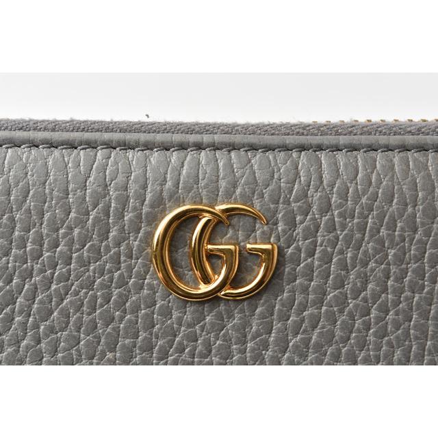 グッチ 財布 中古 GUCCI 長財布/プチ マーモント レザー ライトグレー