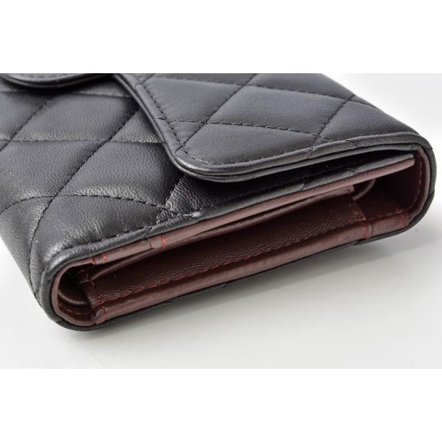 シャネル 財布 三つ折り Chanel 長財布 A31506 タイムレスクラシック マトラッセ ラムスキン ブラック ボルドー 210225 67 Ch Import Shop P I T 通販 Yahoo ショッピング