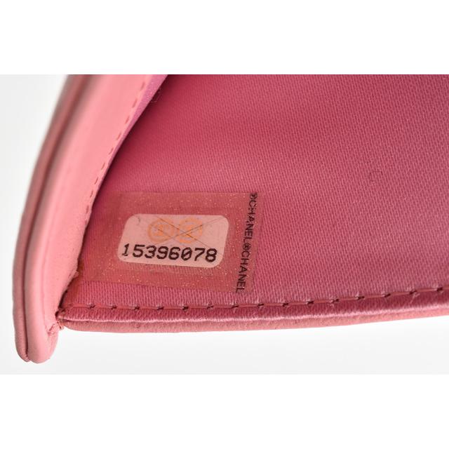シャネル 財布 CHANEL 折財布 ダブルホック カメリア型押し ローズ ...
