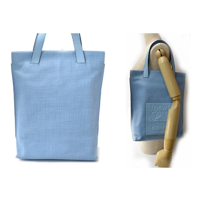 ロエベ トートバッグ/ショッパー LOEWE Linen/リネンアナグラム レザー