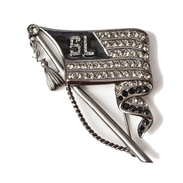 サンローラン ピンブローチ/ピンバッジ SAINT LAURENT ブローチ ライン 